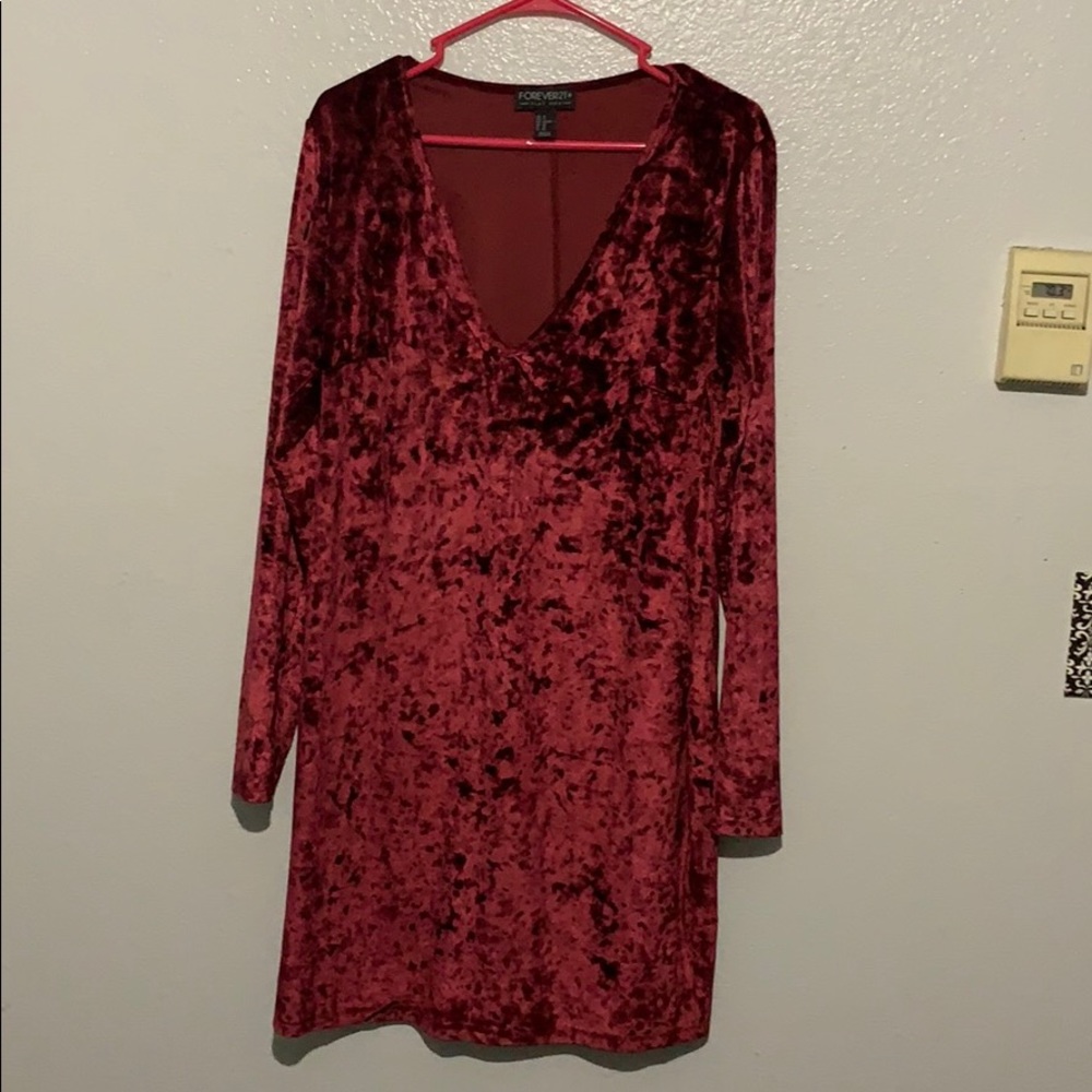 Red velvet dress